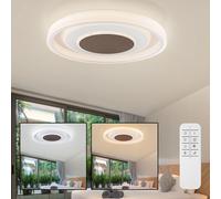 Plafonnier avec télécommande lampe lumière du jour LED ronde lampe de salle à manger dimmable, blanc fonction mémoire CCT, 1x 75W 4000Lm 3000-6000K, 69 cm
