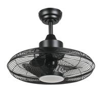 Plafonnier avec ventilateur IGELDO LED 15W en fer noir mat D530mm