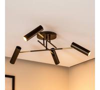 Plafonnier Axion, à 4 lampes, couleur titane, acier Axion Luminex, dimmable, doré, Salon / Salle à manger, Métal, Moderne, Projecteur halogène