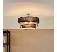 Lindby Plafonnier Tissu Ayvira à intensité variable (Moderne) en Noir e. a. pour Salon & Salle manger (à 3 lampes, E27) Luminaire Lampe Plafond Eclerage Eclairage Interieur