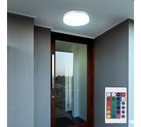 Plafonnier Bains Lampe D'Extérieur RGB LED Télécommande Dimmable Verre