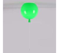 Plafonnier ballon coloré pour chambre d'enfant, lustre décoratif avec interrupteur abat-jour en acrylique E27 inclus, lampe suspendue verte de 25 cm pour chambres de garçons et de filles