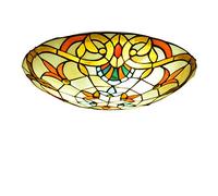 Plafonnier Baroque De Style Tiffany, Plafonnier Abat-Jour En Verre Teinté, Lustres Décor Vintage Lampe Suspension Pour Chambre Salon Cuisine Couloir Éclairage,30cm