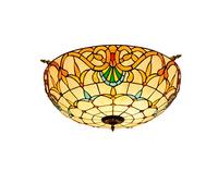 Plafonnier baroque de style Tiffany vintage Lustre multi-lumière en vitrail fait à la main pour salle à manger Salon Chambre à coucher Couloir 65cm de diamètre