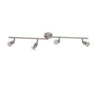 Plafonnier barre - BRILLIANT - Loona - Acier - 4 lumières - Gris