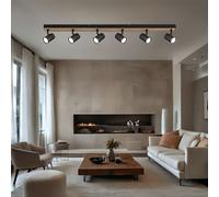 Plafonnier Barre de Spots Holzleuchte Lampe Salle à Manger Réglable GU10