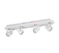 Plafonnier Barre de spots Lampe de salon Spot à 4 flammes orientables, métal blanc, 4x GU10 douilles, LxlxH 62x11x14 cm