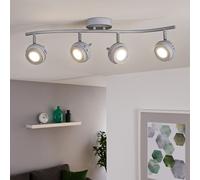 Luminaire Sportif Barre de Spots Plafonnier LED Métal Gris Antique Spot Réglable