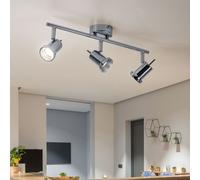 Plafonnier Barre de Spots Spot de Plafond Pivotant LED Luminaire de Salon Chrome