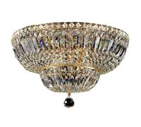 MAYTONI Lustre Basfor, Plafonnier Extravagant, Style Baroque, Rond, Chic, Support en Métal Doré, Monture en Métal, Cristaux en forme de losange, pour hôtel, excl. E14 12x60W 220V-240V