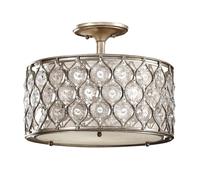 Plafonnier, luminaire de salon, lampe design, cristaux, acier, D 40,6 cm, 3 flammes