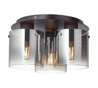 Plafonnier Beth Avec Verre Fumé À 3 Lampes brun foncé, gris fumée