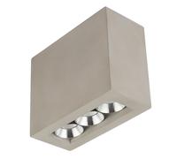 Plafonnier béton spot plafond 3 flammes LED spot salon lumière gris chromé, 6,6W 440Lm 3000K blanc chaud, LxlxH 12,2x5,6x10 cm