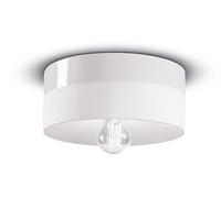 Plafonnier Blanc Ø 25 Cm Rond E27 Petit Céramique Rétro Fait Main