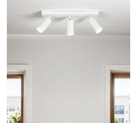Plafonnier Blanc B: 39,5 Cm Orientable 3-Flammes GU10 Métal