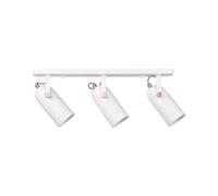 Plafonnier Blanc en Métal PVC et Polyester à 3 spots E27 Max 25W sur Barre Tyria