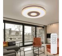 Plafonnier blanc lampe de salon plafonnier moderne dimmable, veilleuse LED télécommande CCT, métal acrylique, LED 55W 1900lm 3000-6000K, DxH 44x9 cm