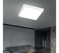 Plafonnier Lampe de couloir Lampe de cuisine LED blanche carrée, métal acrylique, 15W 1100lm 3000K, LxlxH 31x31x4,5 cm