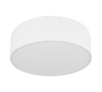 Plafonnier blanc rond Plafonnier tissu blanc Lampe textile, salon, métal Abat-jour tissu, 3x E27 douilles, DxH 40x12cm