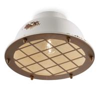 Plafonnier Blanc Shabby Antique Ø 35 Cm Rond Fait Main En Céramique