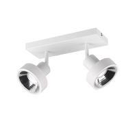Plafonnier blanc Spotleiste lampe de salon moderne Spot de plafond à 2 flammes, plafonnier Spots réglables, métal mat, 2x GU10, LxlxH 28x16x19 cm