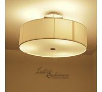 Plafonnier Blanc Viviane Ø 50Cm Lampe Moderne En Tissu