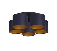 Plafonnier Bleu Or Tissu B : 58 CM E27 Blendarm Deckenleuchte Salon