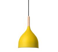 Plafonnier bohème élégant à Une tête, luminaire Suspendu décoratif en Bois de Style Ferme, culot E27, Abat-Jour en métal pour Chambre, Couloir, Salon, Bar