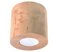 SOLLUX lighting LIGHTING SL.0492 Orbis Downlight Plafonnier | Design moderne, style rustique, forme cylindrique, 1 x ampoule GU10 remplaçable | Bois naturel 10 x 10 x 10 cm