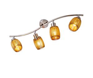 Plafonnier bois salon spots nickel chêne spots mobiles strip light Nino 81040446