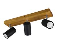 Plafonnier bois spots orientables salon salle à manger éclairage chambre spot lampe marron dans un set comprenant des ampoules LED