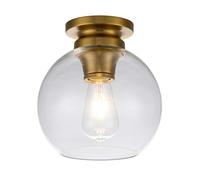 Plafonnier Boule En Verre Métal Ø 21,6 Cm En Laiton E27 Lampe De Plafond