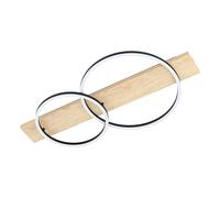 Plafonnier BOYAL LED 1X12W en acier et bois noir et marron 780x400x90mm