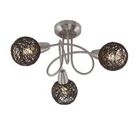 Plafonnier Briloner Nickel Mat/Marron 47Cm Max. 3 X 5,5W E14 Spot Lampe