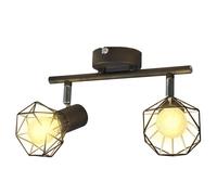 Plafonnier Cadre Noir de Projecteur à 4 Ampoules LED à Incandescence vidaXL