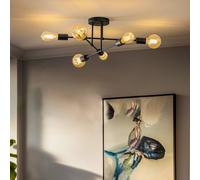 Plafonnier Cambridge HELAM, dimmable, noir, Salon / Salle à manger, Métal, Moderne, Plafonnier