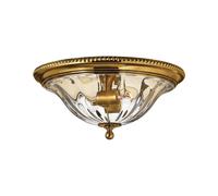 Plafonnier CANDELA 3 En Laiton 1 Lumière Verre Rond Ø42cm E27