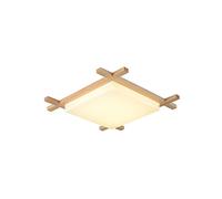 Plafonnier carré en bois de style japonais, plafonnier à trois tons, abat-jour en acrylique à transmission de lumière élevée, lumière plate encastrée, luminaires de décoration de chambre d'étude