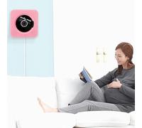 Plafonnier CD Bluetooth avec Interrupteur à Tirette, Rose | Haut-parleur intégré, lecteur audio sans fil, idéal chambre ou salon