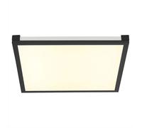 Plafonnier chambre à coucher panneau LED, télécommande, contrôle CCT blanc chaud/blanc froid, plafonnier noir, 24W 1400lm 2700/5000K, LxH 45x7,1 cm