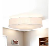 Plafonnier Chambre D'Enfant Lampe Nuage E27 Blanc Tissu Métal Enfant Bébé