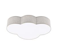 Plafonnier Chambre Enfant Lin : 63 Cm 4X E27 Blanc Beige Lampe Nuage Lumière