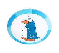 Plafonnier chambre enfants Pingouin Plafonnier enfants bleu Lampe enfants mur plafond, acier verre, télécommande dimmable, 1x RGB LED 8,5W 806Lm blanc chaud, D 25 cm
