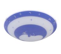 Plafonnier chambre enfants verre enfants chambre étoiles plafonnier enfants lune bleu, changement de couleur dimmable, 1x LED 3,5W 320Lm, DxH 30x9