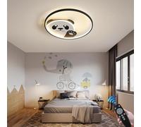 Plafonnier chambre LED moderne lumière avec télécommande chambre d'enfant dessin animé créatif panda design Lampe plafond éclairage en métal noir chambre de bébé salon salle à manger cuisine lustre