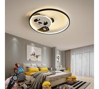 Plafonnier chambre LED moderne lumière avec télécommande chambre d'enfant dessin animé créatif panda design Lampe plafond éclairage en métal noir chambre de bébé salon salle à manger cuisine lustre