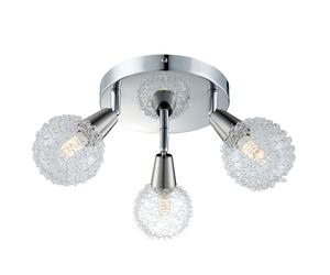 Plafonnier chromé clair design salle à manger lampe spot rond ALU boule maille plafonnier salon, spots mobiles, 3x E14 LED 3W 300lm, 18 cm