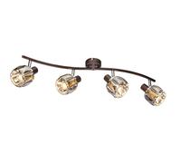 Plafonnier chrome lampe bronze verre cristaux spots éclairage mobile