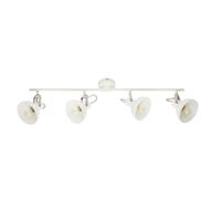 Plafonnier chrome lumière métal verre taches blanches mobile salon chambre