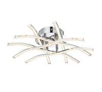 Plafonnier chrome salon plafonnier design lampe tiges, LED 26,5W 1200Lm blanc chaud, DxH 50x15 cm